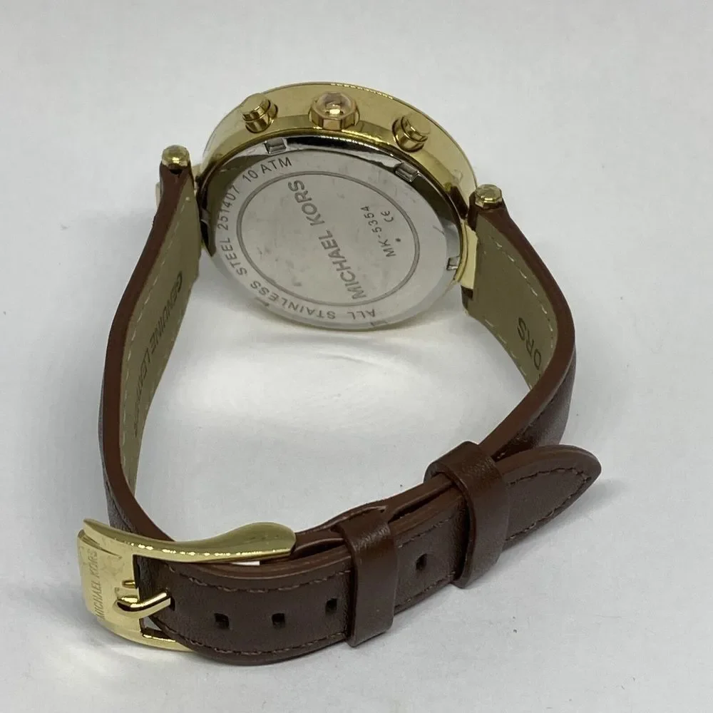 Michael Kors Parker MK-5354 Women's Brown Leather Analog Dial Quartz Watch VK445